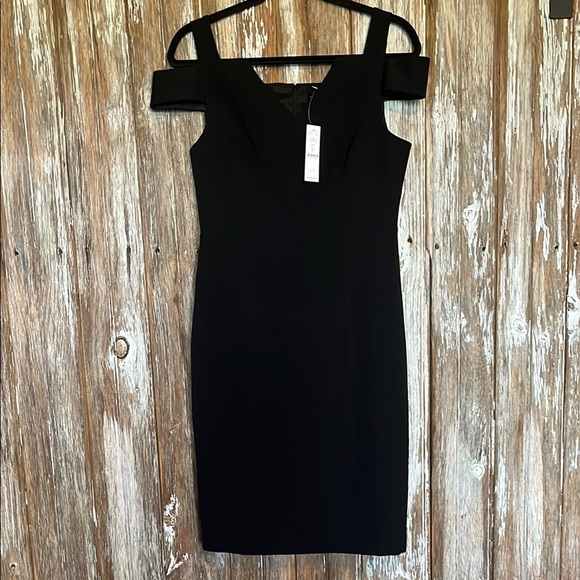 NWT WHITE HOUSE BLACK MARKET LBD OFF SHOULDER MIDI DRESS, size 6 - Picture 1 of 5